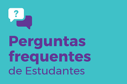 Imagem: Banner com a frase "Perguntas frequentes de estudantes" (Imagem: Divulgação)