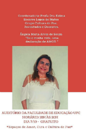 Imagem: O próximo encontro será sobre o tema “Eu e minha vida: uma declaração de amor. Vivência com imaginação gerada na autoestima”, com a Profª Ângela Maria Alves de Souza, coordenadora do PLUS (Imagem: Divulgação)