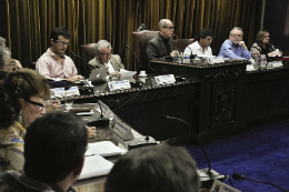 Imagem: Reunião do Consuni que aprovou a contratação da Ebserh ocorreu na manhã do dia 25 (Foto: Rafael Cavalcante)