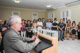 Imagem: O Vice-Reitor Henry Campos parabenizou o grupo pelo trabalho realizado (Foto: Arlindo Barreto)