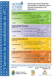 Imagem: Programação da II Semana da Acessibilidade.