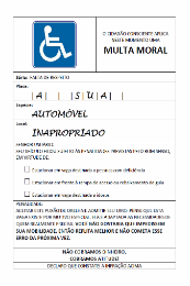 Imagem: Folha modelo da Multa Moral