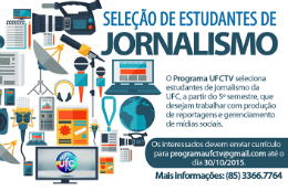 Imagem: Cartaz de divulgação da seleção de estudantes para o programa UFC TV