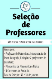 Imagem: Cartaz da seleção de professores voluntários