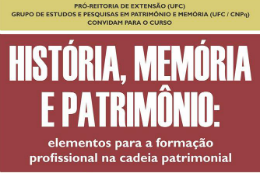 Imagem: Curso História, Memória e Patrimônio recebe inscrições até 5 de maio