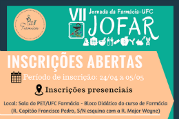 Imagem: Cartaz do VII Jornada da Farmácia (Jofar) (Imagem: Divulgação)