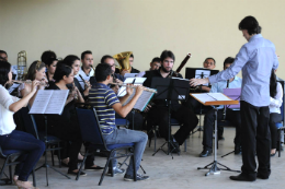 Imagem: A banda sinfônica da UFC é uma das atrações do Jardim Musical (Foto: Pedro Humberto)