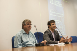 Imagem: O diretor do Colégio de Estudos Avançados da UFC, Prof. César Barreira, e o Vice-Reitor da UFC, Prof. Custódio Almeida (Foto: Jr. Panela/UFC)