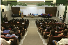 Imagem: No Campus de Sobral, a solenidade foi realizada na noite da última sexta-feira (11), no auditório do bloco I no Campus Mucambinho (Foto: Campus da UFC Sobral)