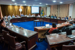 Imagem: Sessão do CEPE foi presidida pelo reitor Henry Campos (Foto: Ribamar Neto/UFC)