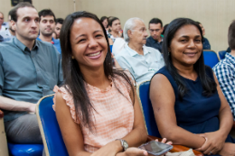 Imagem: Os servidores recém-empossados participam de Seminário de Ambientação Institucional, que inclui um tour pela Universidade (Foto: Viktor Braga/UFC)