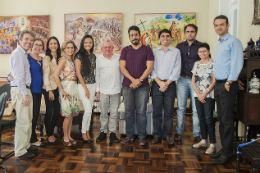 Imagem: Encontro reuniu o reitor, os alunos premiados, orientadores e professores (Foto: Ribamar Neto/UFC)