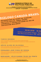 Imagem: Cartaz do evento com dados sobre hora, local e nome dos palestrantes