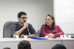 Imagem: Os psicólogos Leonardo Viana de Vasconcelos Martins e Alessandra Silva Xavier (Foto: Ribamar Neto/UFC)