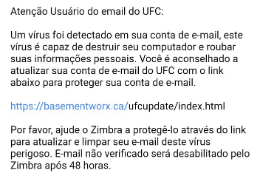 Imagem: Reprodução do e-mail falso que está circulando