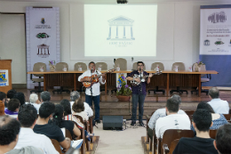 Cantadores na abertura do seminário agronomia