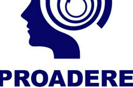 Imagem: Logo do PROADERE com ilustração de uma cabeça humana de perfil com várias setas em círculo no local do cérebro