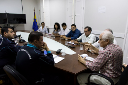 Foto da reunião de representantes da UFC com a Polícia Militar