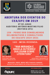 Imagem: Cartaz do evento com foto das palestrantes e informações