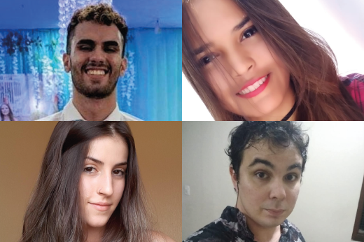 Imagem: montagem de quatro fotos de jovens