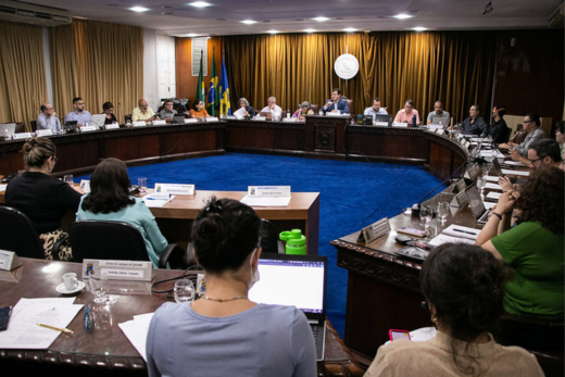 Imagem: Foto geral do plenário do Conselho Universitário da UFC durante uma reunião