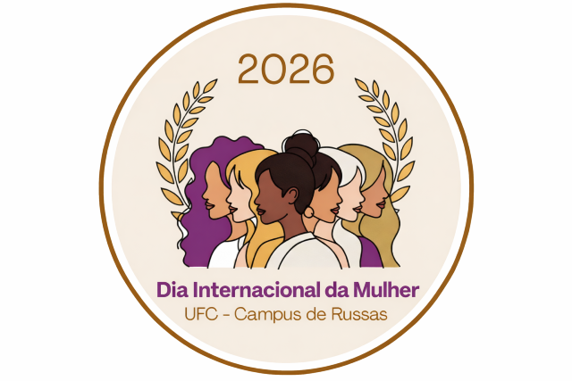 Imagem: selo de uma campanha do dia internacional da mulher. Dentro de um círculo, há um desenho de seis mulheres em perfil