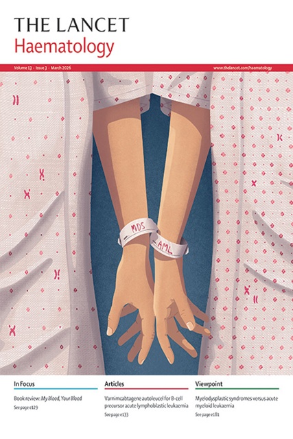 Capa de uma revista com imagem de duas dois braços de uma pessoas com roupa hospitalar