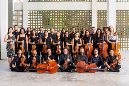 Imagem:  30 alunos da Camerata de Cordas da UFC-Fortaleza contribuem com a organização do IV Encontro de Cordas Flausino Valle (Foto: Divulgação)