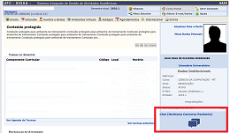 Tela do SIGAA com marcação do chat