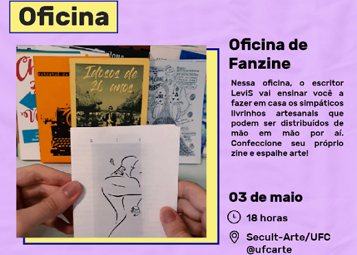 Imagem: A primeira atividade a ser oferecida pelo LAE é a Oficina de Fanzine, com LeviS Porto, escritor, artista e pesquisador (Imagem: Divulgação)