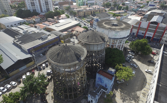 Imagem: O Projeto de Restauro das Caixas d’Água do Benfica tem um custo estimado de R$ 25 milhões, o trabalho está inserido no conceito de Cidade Criativa da UNESCO (Foto: Deyvison Teixeira)