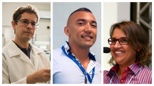 Imagem: Prof. Fabiano André Narciso Fernandes e Profª Luciana Rocha Barros Gonçalves, ambos do Programa de Pós-Graduação em Engenharia Química, e Prof. José Cleiton Sousa dos Santos (centro), do Programa de Pós-Graduação em Química (PGQUIM) (Foto: Divulgação)