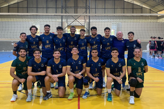 Imagem: A seleção masculina de vôlei termina em segundo lugar na fase classificatória e em quarto lugar geral do campeonato (Foto: divulgação/Sesp-UFC)