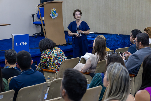 Palestra no auditório da Reitoria da UFC