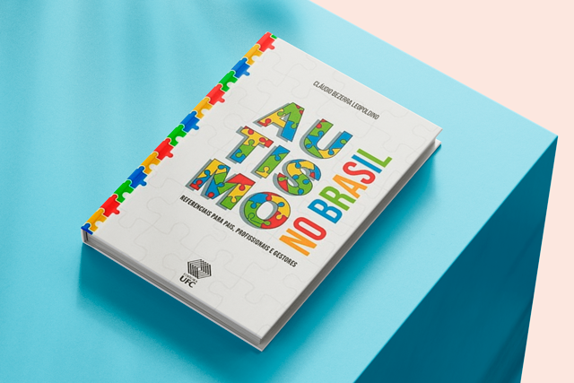 O livro está à venda na Editora UFC e pode ser adquirido pelo WhatsApp: (85) 99915.7062 (Imagem: Divulgação) Imagem: capa de um livro com o nome Autismo colorido