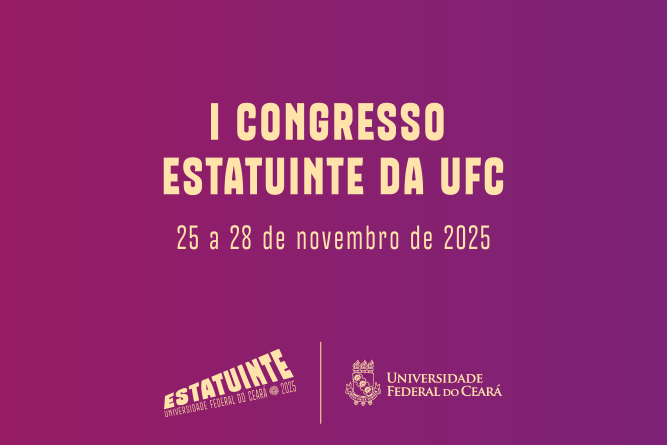 Imagem: folder com marca e datas do Congresso Estatuinte da UFC
