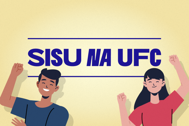 No Sisu 2026, a UFC oferta 6.408 vagas em 110 cursos de graduação presencial nos campi de Fortaleza e do interior (Imagem: Design/Secom UFC) Imagem: identidade visual do Sisu na UFC