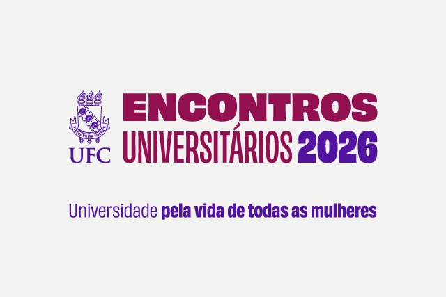 Além das apresentações de trabalhos, os Encontros Universitários da UFC terão uma programação de palestras, mesas redondas, cursos, workshops, apresentações culturais e musicais (Imagem: Encontros Universitários/UFC) Identidade visual dos Encontros Universitários 2026